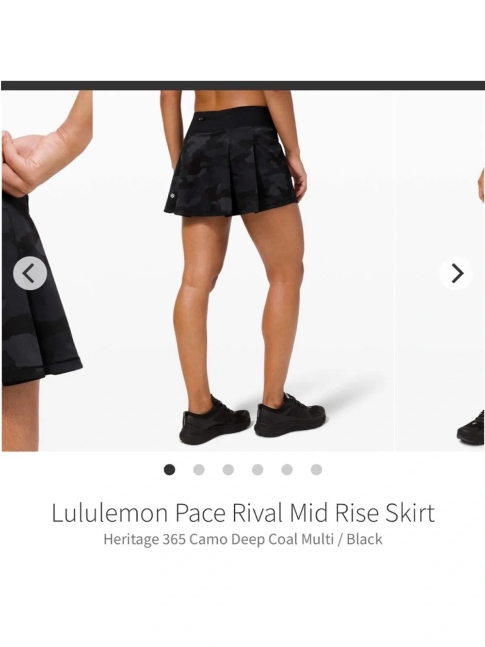 Lululemon Pace Rival Mid Rise Skirt Heritage 365 Camo Deep Coal Sz 4